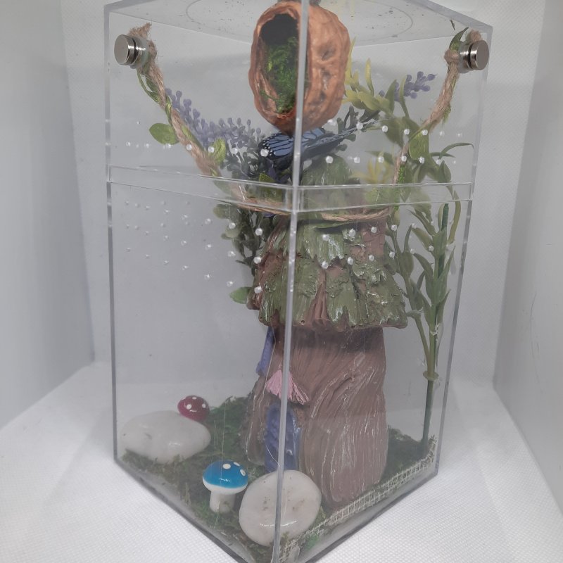 Jumping Spider Enclosure- Spring Tree and Butterfly Themed